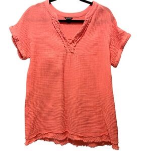 VERSONA Women's Coral V-Neck Top Size XS